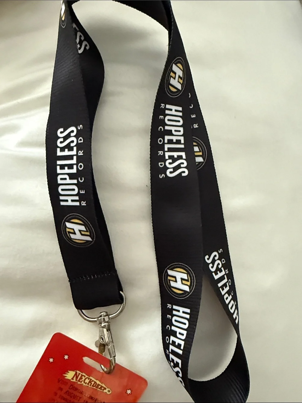 Neck Deep Yellow Tour Pass with Hopeless Records Black Lanyard